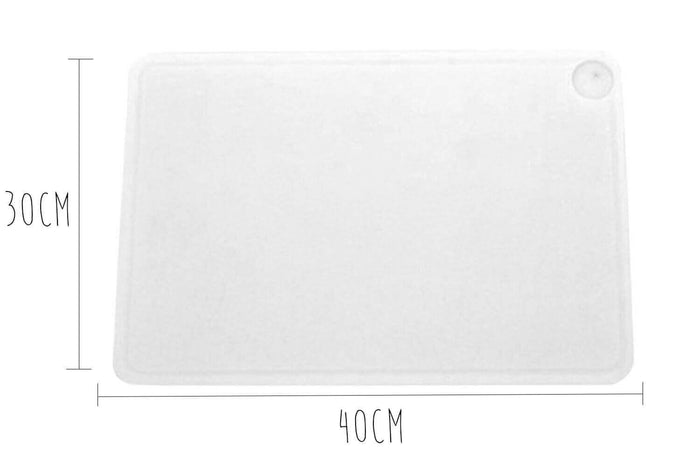 Planche à découper polyéthylène blanc HD500 à rigole et poche à jus 40x30cm