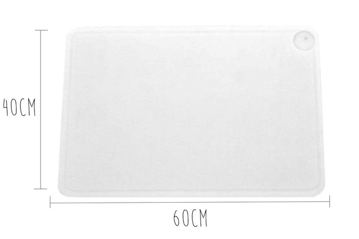 Planche à découper polyéthylène blanc HD500 à rigole et poche à jus 60x40cm