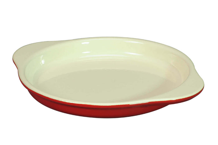 Plat à œuf rond en fonte émaillée - diamètre 16cm - Rouge