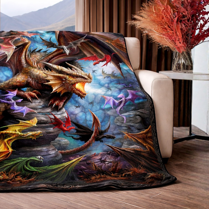 Plush Queen Size Blanket - Extremely Soft - Machine Washable - DRAGON CLAN