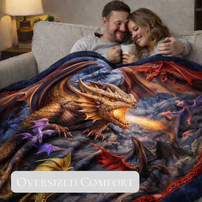Plush Queen Size Blanket - Extremely Soft - Machine Washable - DRAGON CLAN