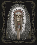 Plush Queen Size Blanket - Extremely Soft - Machine Washable - NATIVE SKULL