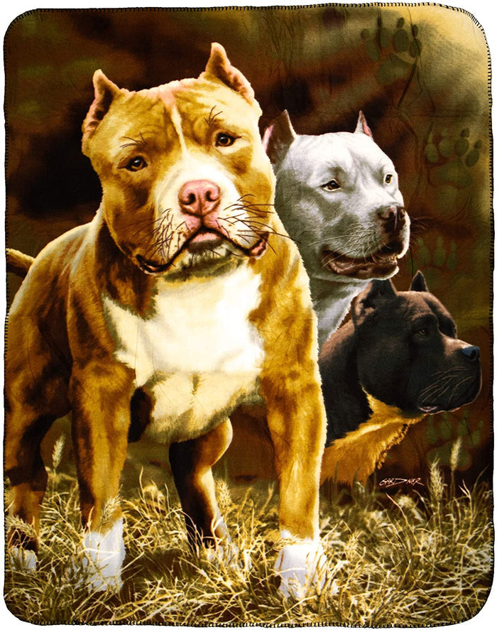 Plush Queen Size Blanket - Extremely Soft - Machine Washable - PITBULLS