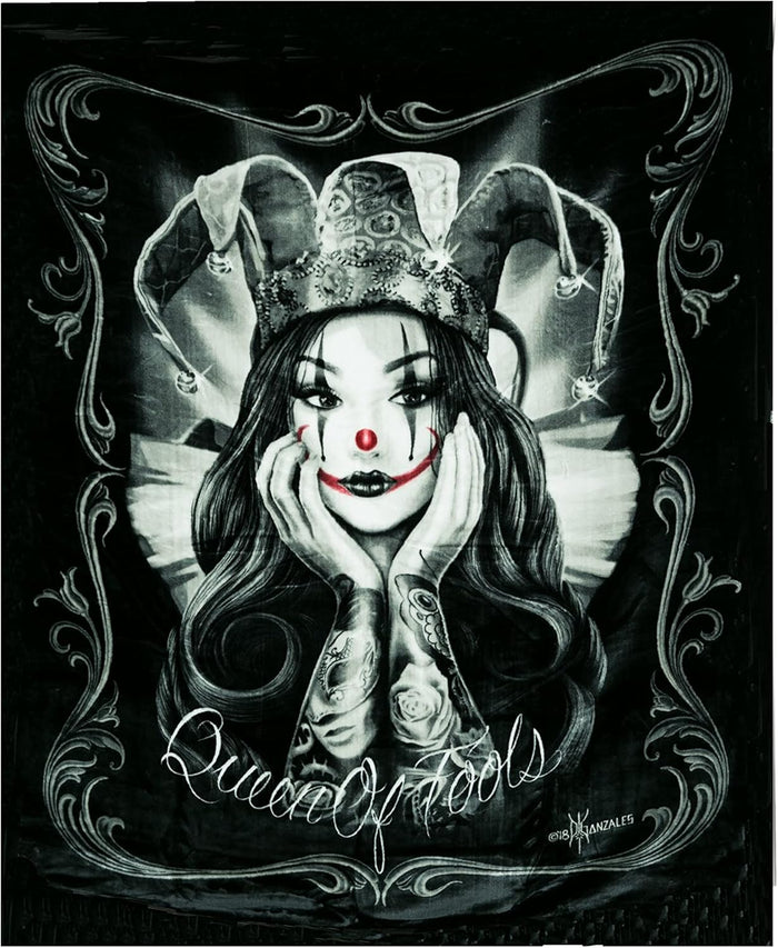 Plush Queen Size Blanket - Extremely Soft - Machine Washable - QUEEN OF FOOLS