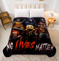 Plush Queen Size Horror Blanket - Extremely Soft - Machine Washable - NO LIVES MATTER