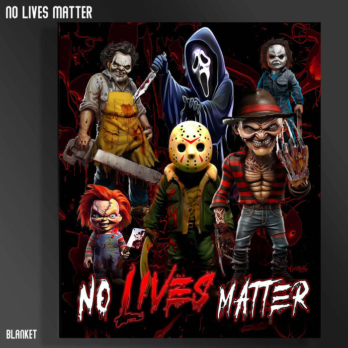 Plush Queen Size Horror Blanket - Extremely Soft - Machine Washable - NO LIVES MATTER