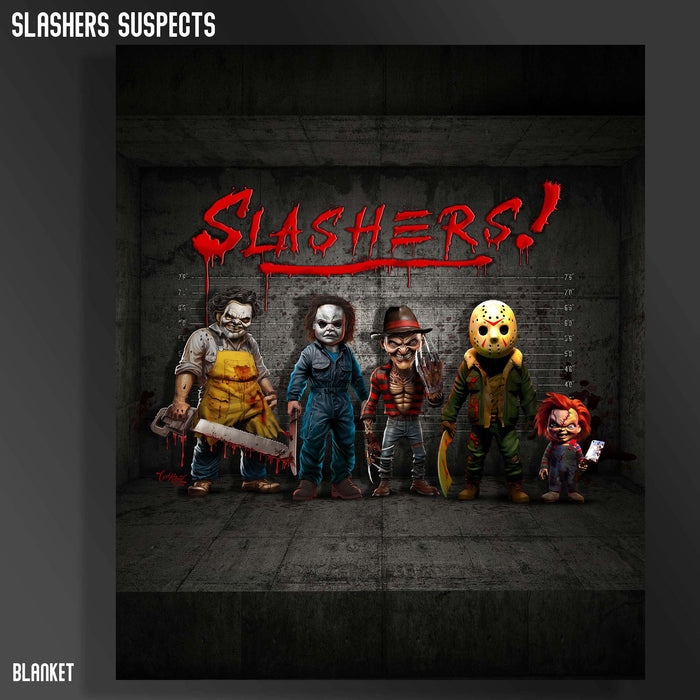 Plush Queen Size Horror Blanket - Extremely Soft - Machine Washable - SLASHERS