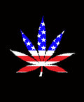 Plush Queen Size Marijuana Blanket - Extremely Soft - Machine Washable - Stars & Stripes Leaf