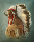 Plush Queen Size Native American Blanket - Extremely Soft - Machine Washable - Indian Portrait
