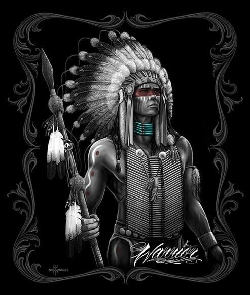 Plush Queen Size Native American Blanket - Extremely Soft - Machine Washable - Warrior