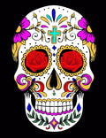 Plush Queen Size Sugar Skull Blanket - Extremely Soft - Machine Washable - Black