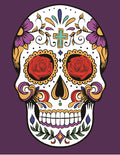 Plush Queen Size Sugar Skull Blanket - Extremely Soft - Machine Washable - Purple