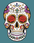 Plush Queen Size Sugar Skull Blanket - Extremely Soft - Machine Washable - Teal