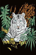Plush Queen Size Tiger Blanket - Extremely Soft - Machine Washable - White Tiger