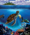 Plush Queen Size Turtle Blanket - Extremely Soft - Machine Washable - TURTLES