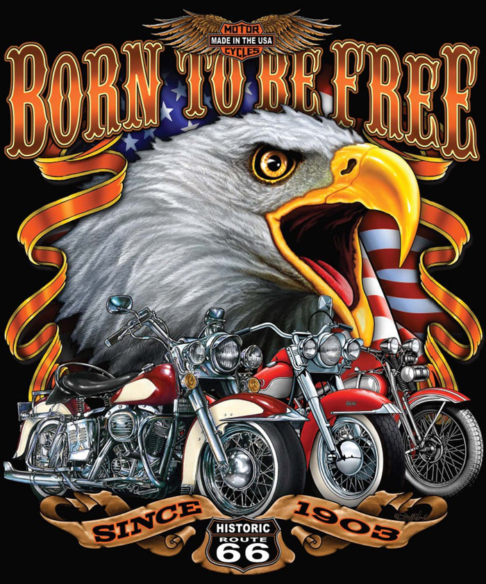 Plush Queen Size USA Motorcycle Blanket - Extremely Soft - Machine Washable - Born Free