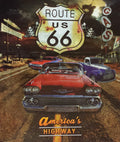 Plush Queen Size USA Route 66 Blanket - Extremely Soft - Machine Washable - Cruisin' the 66