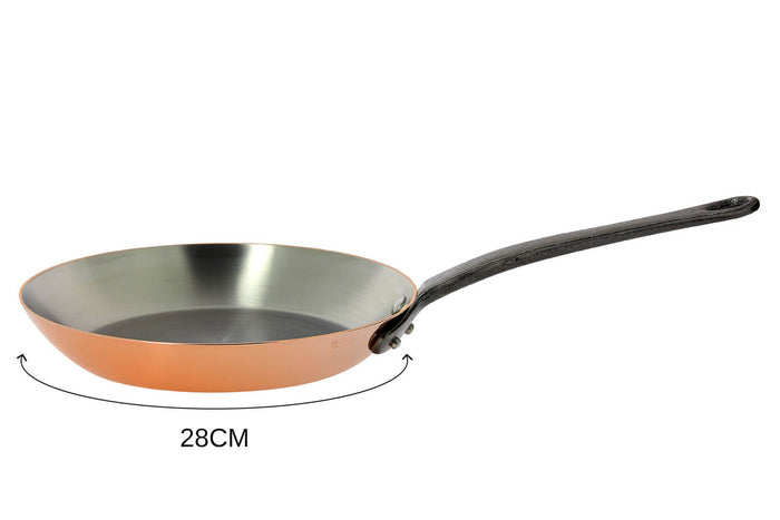 Poêle à frire en cuivre De Buyer Inocuivre poignée en fonte d'acier - 28cm