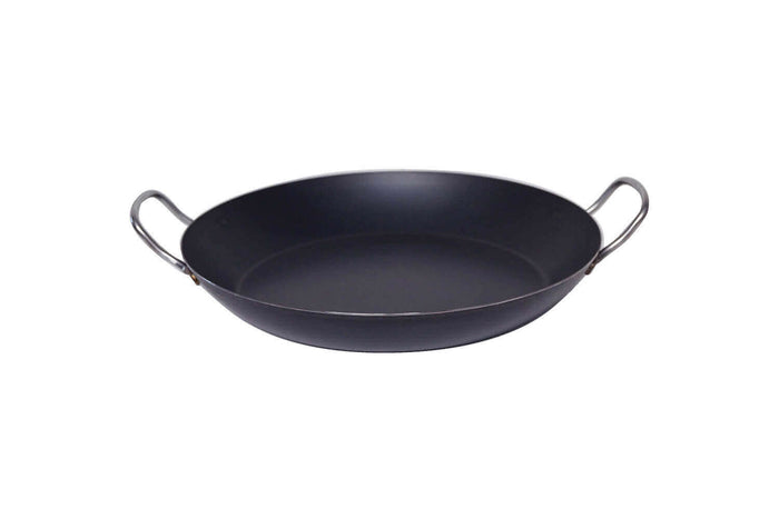Poêle à paëlla De Buyer La Lyonnaise en tôle bleuie - 34cm