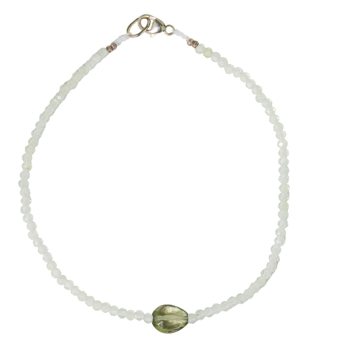 Prehnite + Green Tourmaline Bracelet No. 19-Margaret Solow