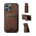 PU Leather Case With Card Slots for iPhone 11 - Brown
