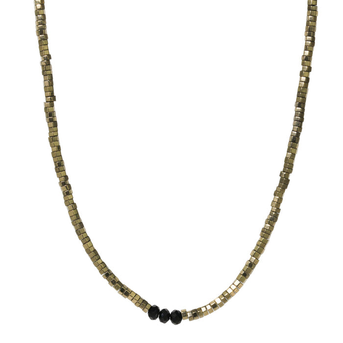 Pyrite + Black Spinel Necklace-Southwest