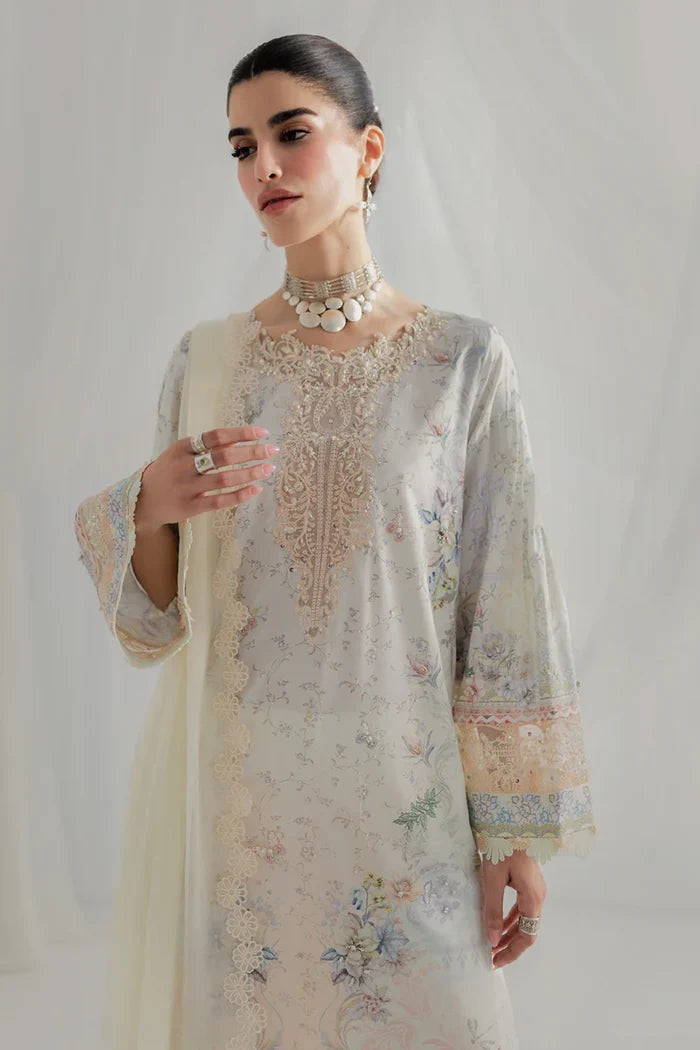 Qalamkar - LK-02 Roisin Three Piece Embroidered Crepe Silk