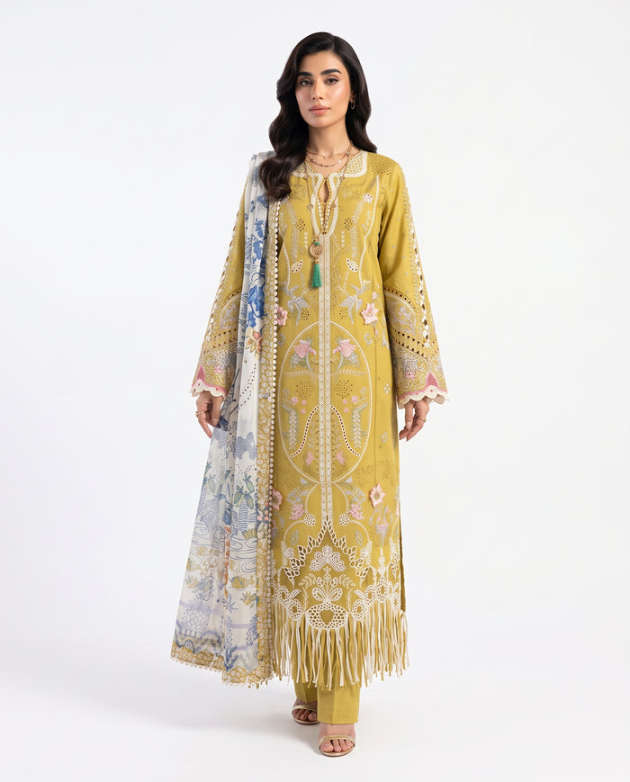 Qalamkar - SA-07 Hira Three Piece Lawn