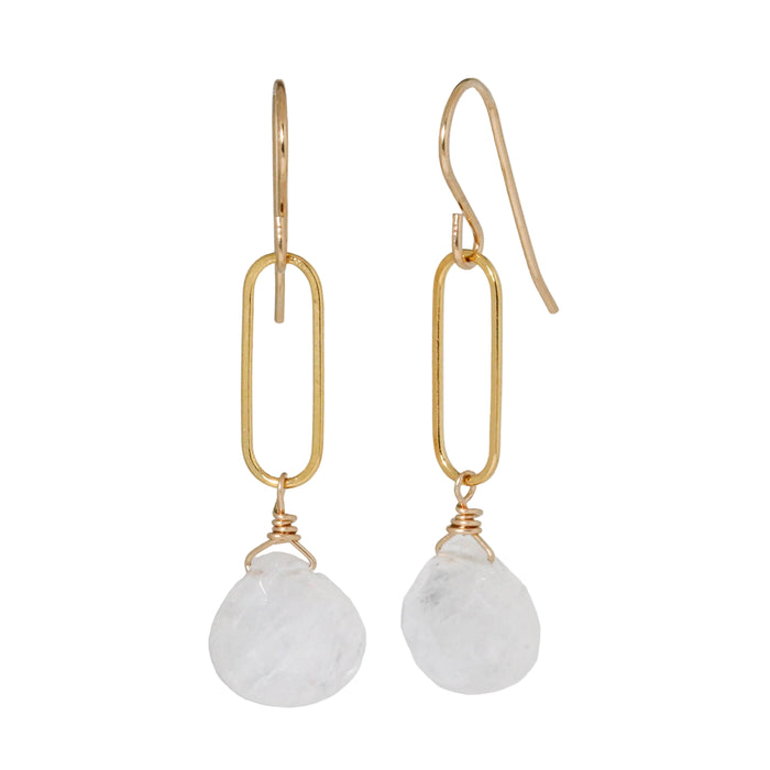 Rainbow Moonstone Link Earring