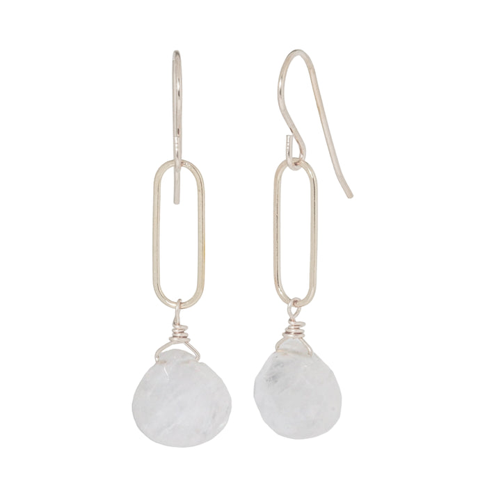 Rainbow Moonstone Link Earring