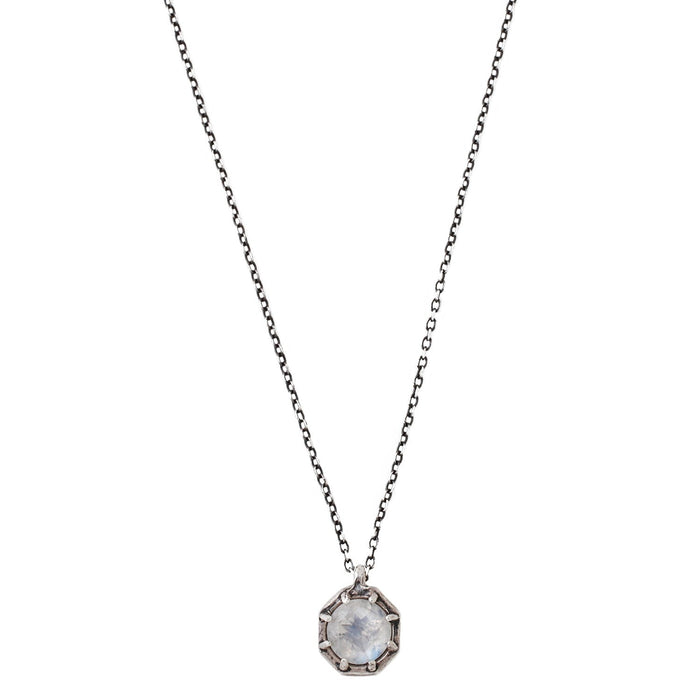 Rainbow Moonstone Octagon Necklace-Lauren Wolf
