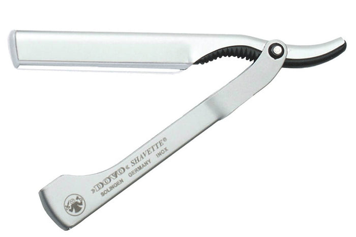 Rasoir à effiler Dovo Solingen type Shavette en inox satiné