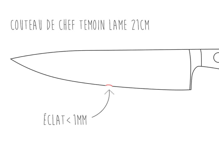 Réparation / restauration d'une lame de couteau de cuisine - Eclat inférieur à 1 mm
