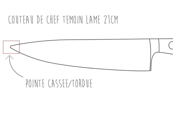 Réparation / restauration d'une lame de couteau de cuisine - Pointe tordue ou cassée
