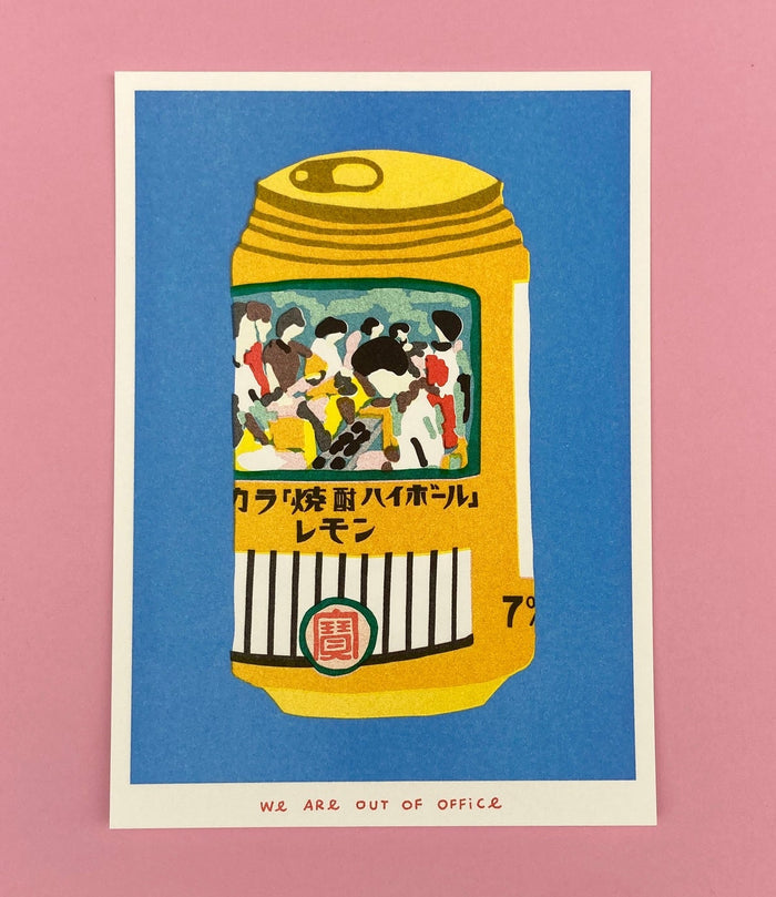 Risograph Print: A Can of Chuhai