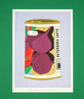 Risograph Print: A Can with Beet Seeds