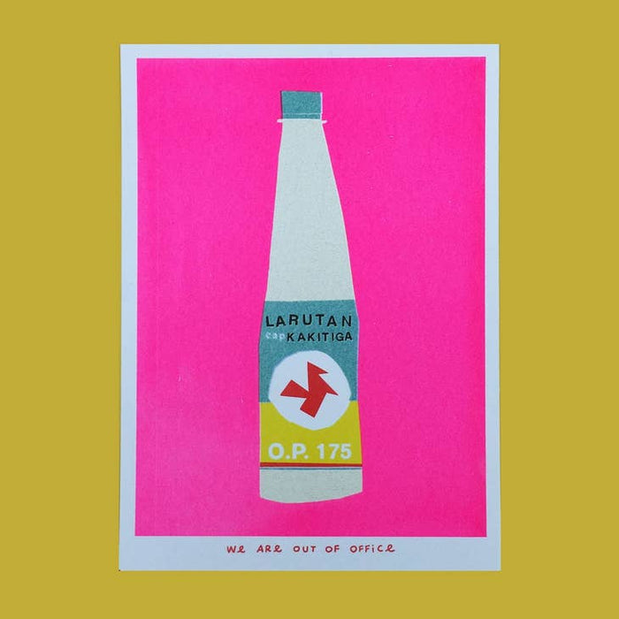 Risograph Print: Indonesian Bottle Larutan Kakitiga