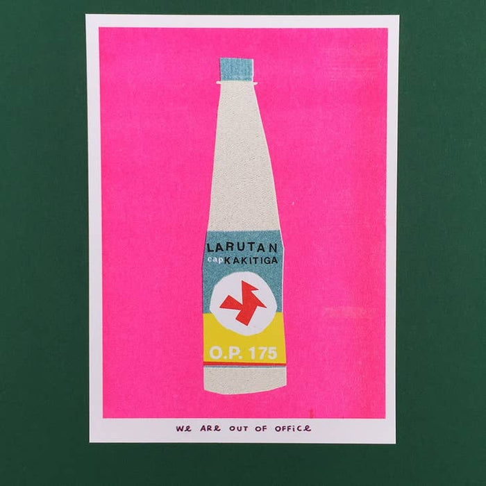 Risograph Print: Indonesian Bottle Larutan Kakitiga