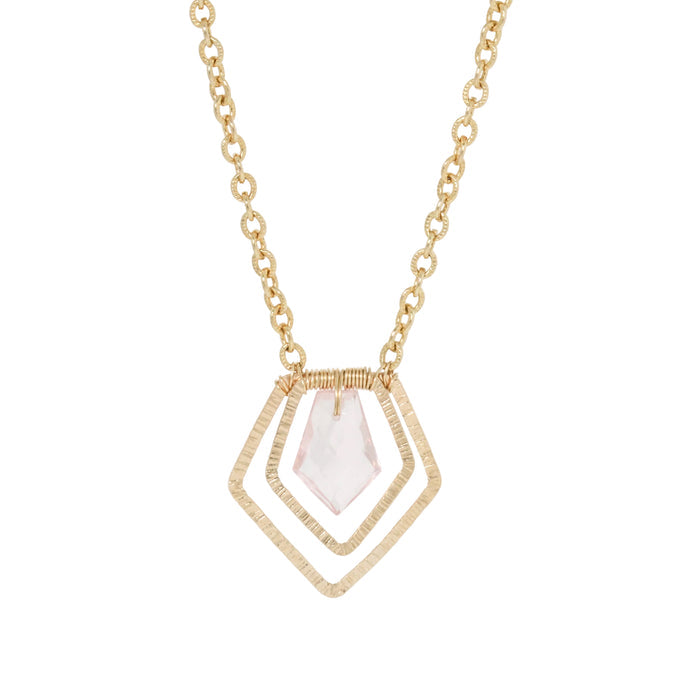 Rose Quartz Pyramid Necklace