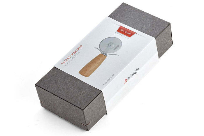 Roulette à pizza Triangle manche bois + coffret - Cerisier