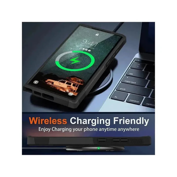 Rugged Shockproof Heavy Duty Case for Samsung Galaxy S24 Ultra - Black