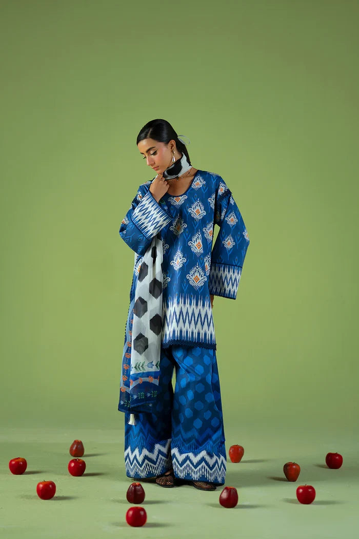Saira Rizwan - JPU25-09 City Bloom Three Piece Printed Cambric