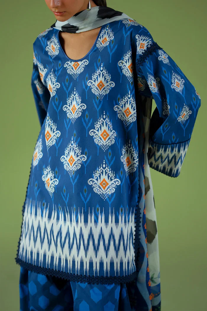Saira Rizwan - JPU25-09 City Bloom Three Piece Printed Cambric