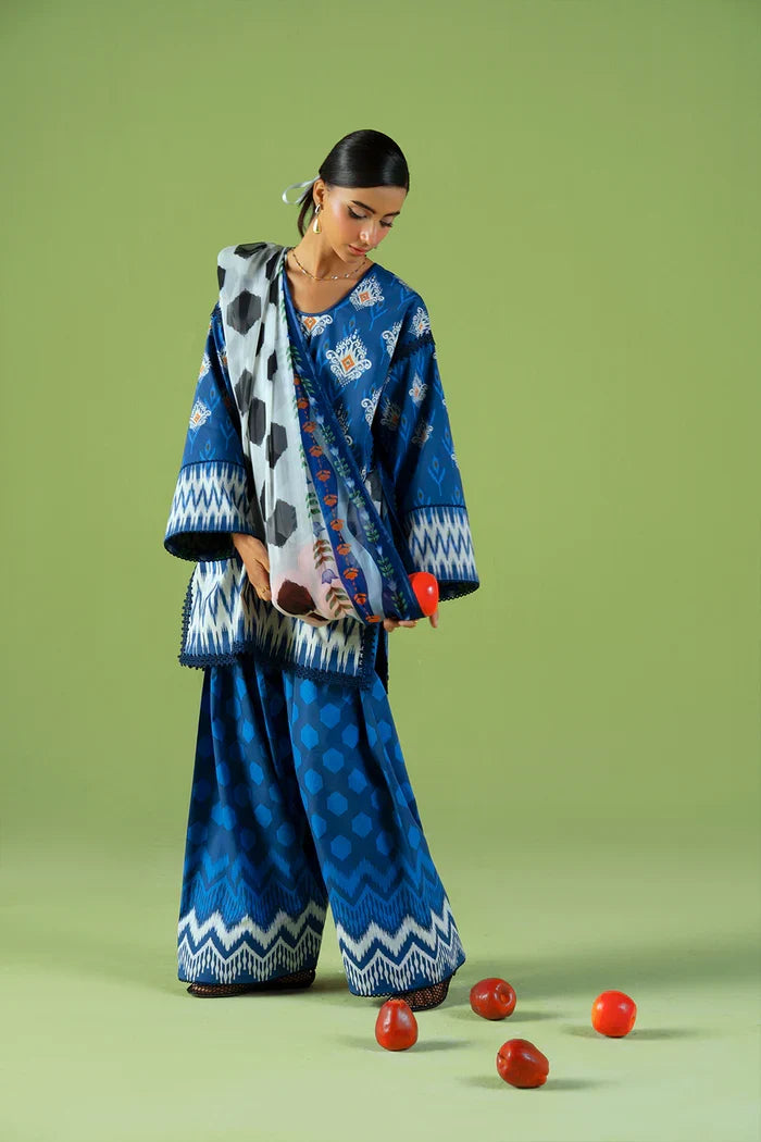 Saira Rizwan - JPU25-09 City Bloom Three Piece Printed Cambric