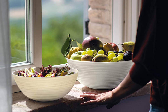 Saladier blanc Guzzini Tierra en bouteilles recyclées - 25cm