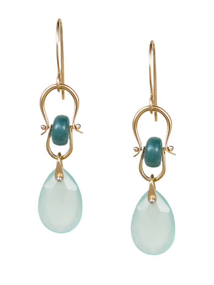 Samira Aqua Chalcedony Earrings-Lulu Designs