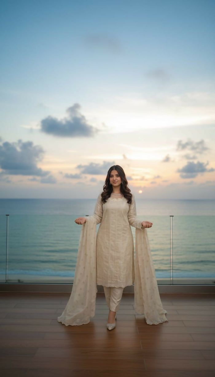 Samluxe-SS-03 Three Piece Sheesha Silk Suit