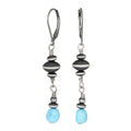 Saucer Pearl + Turquoise Drop Earrings