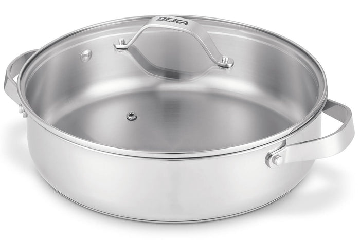 Sauteuse Beka Cicla en inox 28cm avec couvercle en verre