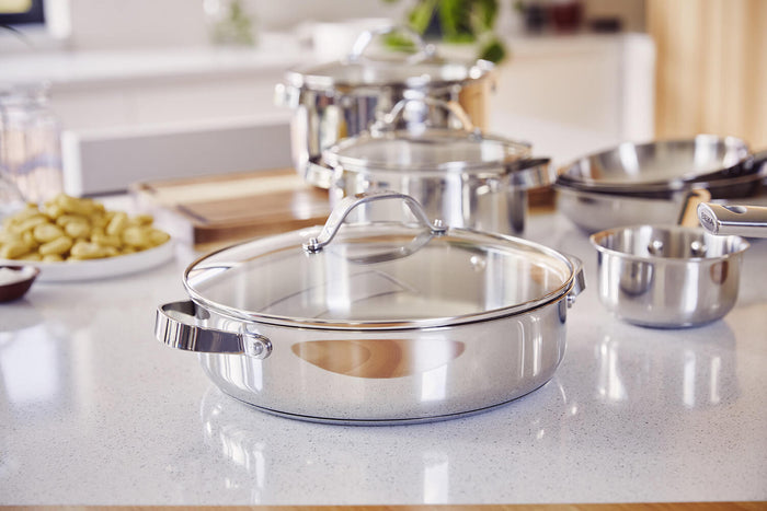 Sauteuse Beka Cicla en inox 28cm avec couvercle en verre